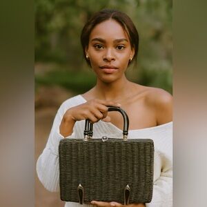 MCM Dayne Taylor Wicker Handbag / Ebony Finish w/Gold & Silver Details– Vintage